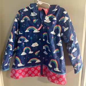 Blue and Pink Raincoat with Rainbow Design 4/5